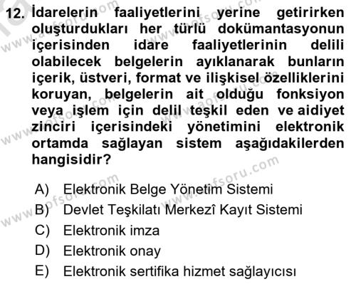 Hukuk Dili Ve Adli Yazışmalar Dersi 2020 - 2021 Yılı Yaz Okulu Sınavı 12. Soru