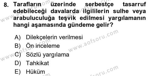 Hukuk Dili Ve Adli Yazışmalar Dersi 2020 - 2021 Yılı Yaz Okulu Sınavı 8. Soru