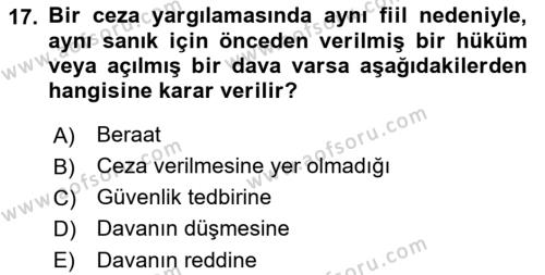 Hukuk Dili Ve Adli Yazışmalar Dersi 2021 - 2022 Yılı (Final) Dönem Sonu Sınavı 17. Soru