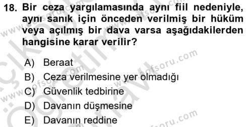 Hukuk Dili Ve Adli Yazışmalar Dersi 2021 - 2022 Yılı Yaz Okulu Sınavı 18. Soru