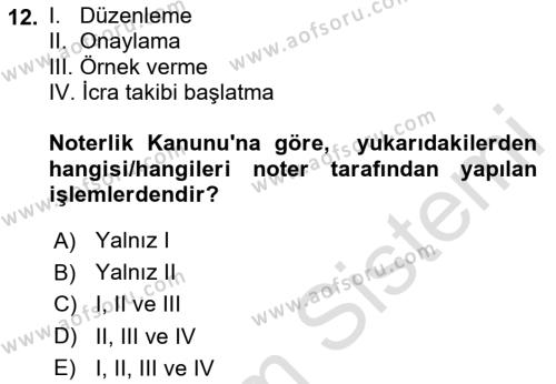 Hukuk Dili Ve Adli Yazışmalar Dersi 2023 - 2024 Yılı (Vize) Ara Sınavı 12. Soru