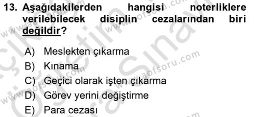 Hukuk Dili Ve Adli Yazışmalar Dersi 2023 - 2024 Yılı (Vize) Ara Sınavı 13. Soru