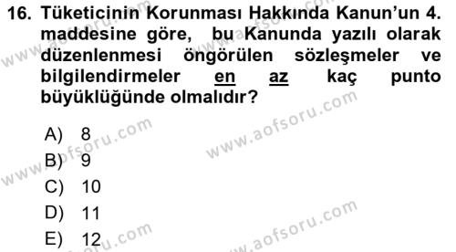 Hukuk Dili Ve Adli Yazışmalar Dersi 2023 - 2024 Yılı (Vize) Ara Sınavı 16. Soru