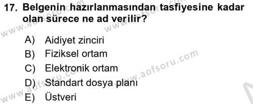 Hukuk Dili Ve Adli Yazışmalar Dersi 2023 - 2024 Yılı (Vize) Ara Sınavı 17. Soru