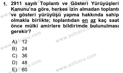 İdari Yargı Dersi 2021 - 2022 Yılı (Final) Dönem Sonu Sınavı 1. Soru