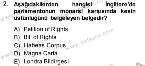 İnsan Hakları Ve Kamu Özgürlükleri Dersi 2013 - 2014 Yılı (Vize) Ara Sınavı 2. Soru