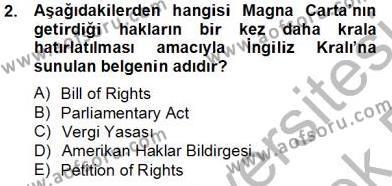 İnsan Hakları Ve Kamu Özgürlükleri Dersi 2013 - 2014 Yılı Tek Ders Sınavı 2. Soru