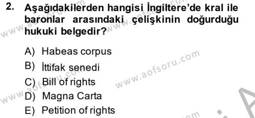 İnsan Hakları Ve Kamu Özgürlükleri Dersi 2014 - 2015 Yılı (Vize) Ara Sınavı 2. Soru