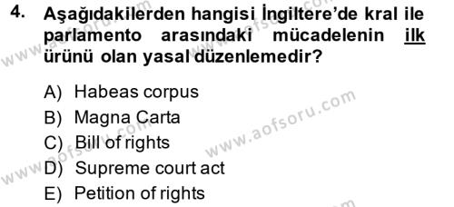 İnsan Hakları Ve Kamu Özgürlükleri Dersi 2014 - 2015 Yılı (Vize) Ara Sınavı 4. Soru