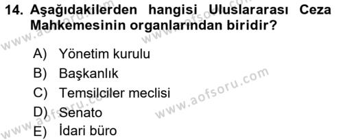 İnsan Hakları Ve Kamu Özgürlükleri Dersi 2019 - 2020 Yılı (Vize) Ara Sınavı 14. Soru