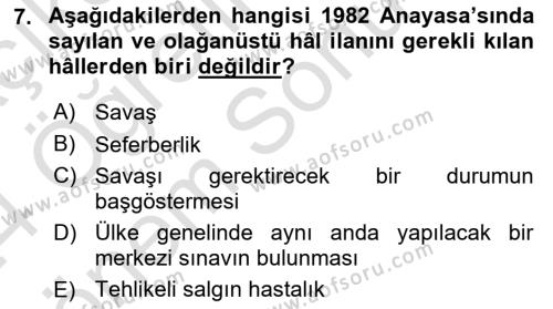 İnsan Hakları Ve Kamu Özgürlükleri Dersi 2023 - 2024 Yılı (Final) Dönem Sonu Sınavı 7. Soru