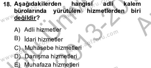 Kalem Mevzuatı Dersi 2013 - 2014 Yılı (Vize) Ara Sınavı 18. Soru