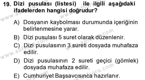 Kalem Mevzuatı Dersi 2013 - 2014 Yılı (Vize) Ara Sınavı 19. Soru