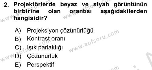 Büro Teknolojileri Dersi 2021 - 2022 Yılı (Final) Dönem Sonu Sınavı 2. Soru