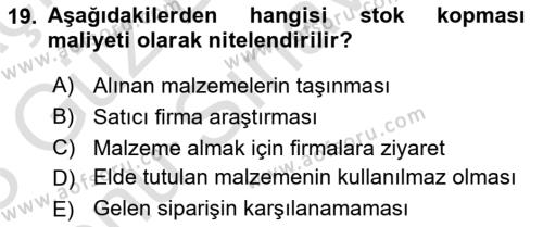 Büro Teknolojileri Dersi 2022 - 2023 Yılı (Final) Dönem Sonu Sınavı 19. Soru