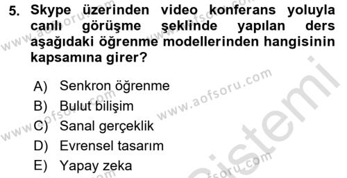 Büro Teknolojileri Dersi 2022 - 2023 Yılı (Final) Dönem Sonu Sınavı 5. Soru