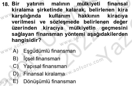 Büro Teknolojileri Dersi 2022 - 2023 Yılı Yaz Okulu Sınavı 18. Soru