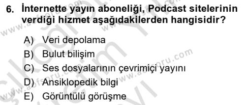 Büro Teknolojileri Dersi 2022 - 2023 Yılı Yaz Okulu Sınavı 6. Soru