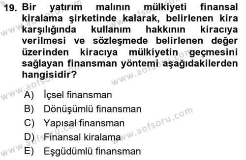 Büro Teknolojileri Dersi 2023 - 2024 Yılı (Final) Dönem Sonu Sınavı 19. Soru