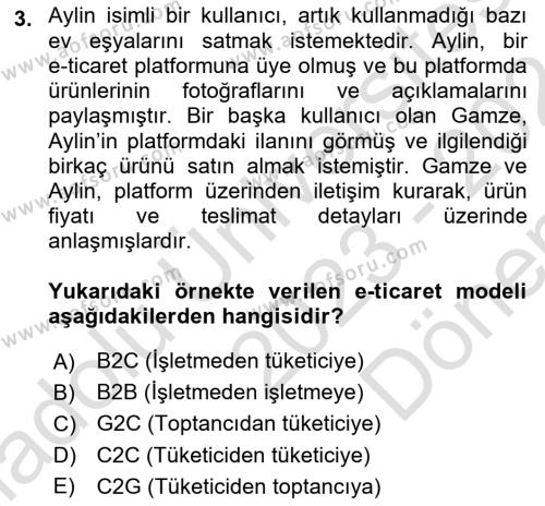 Büro Teknolojileri Dersi 2023 - 2024 Yılı (Final) Dönem Sonu Sınavı 3. Soru