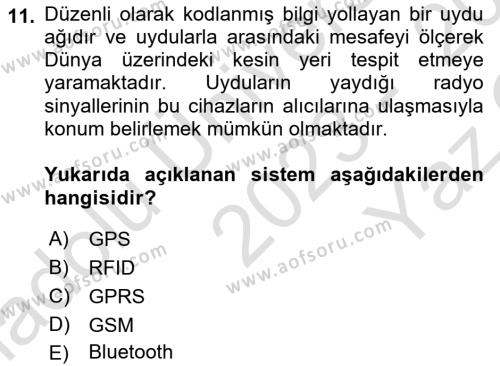 Büro Teknolojileri Dersi 2023 - 2024 Yılı Yaz Okulu Sınavı 11. Soru