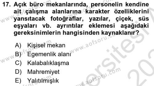 Büro Teknolojileri Dersi 2023 - 2024 Yılı Yaz Okulu Sınavı 17. Soru