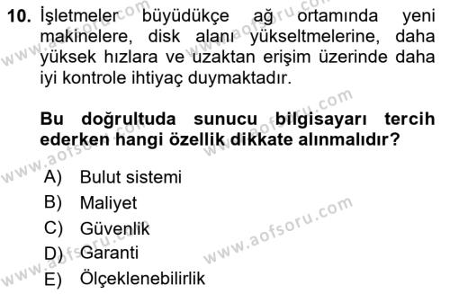 Büro Teknolojileri Dersi 2024 - 2025 Yılı (Vize) Ara Sınavı 10. Soru