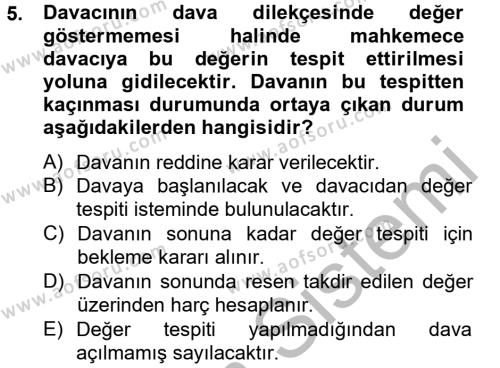 Damga Vergisi Ve Harçlar Bilgisi Dersi 2012 - 2013 Yılı (Final) Dönem Sonu Sınavı 5. Soru