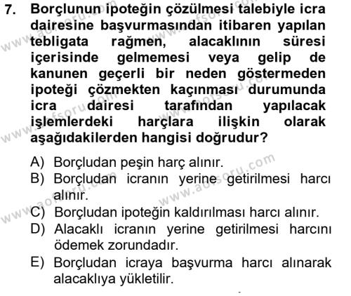 Damga Vergisi Ve Harçlar Bilgisi Dersi 2012 - 2013 Yılı (Final) Dönem Sonu Sınavı 7. Soru