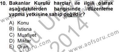 Damga Vergisi Ve Harçlar Bilgisi Dersi 2013 - 2014 Yılı Tek Ders Sınavı 10. Soru
