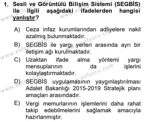 Mesleki Bilgisayar Ve Uyap Dersi 2022 - 2023 Yılı (Final) Dönem Sonu Sınavı 1. Soru