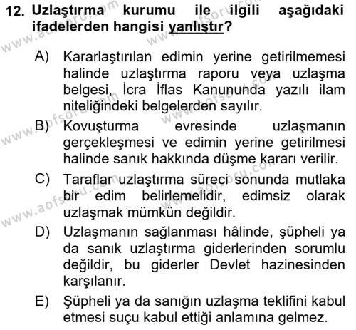 Mesleki Bilgisayar Ve Uyap Dersi 2023 - 2024 Yılı (Final) Dönem Sonu Sınavı 12. Soru