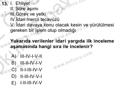 Temel Kalem Mevzuatı Bilgisi Dersi 2021 - 2022 Yılı Yaz Okulu Sınavı 13. Soru