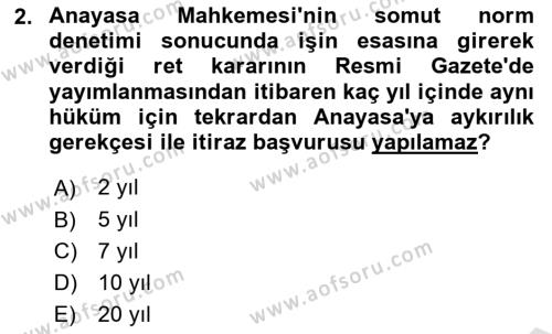 Temel Kalem Mevzuatı Bilgisi Dersi 2021 - 2022 Yılı Yaz Okulu Sınavı 2. Soru