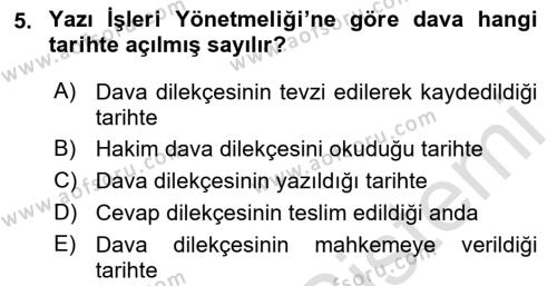 Temel Kalem Mevzuatı Bilgisi Dersi 2021 - 2022 Yılı Yaz Okulu Sınavı 5. Soru