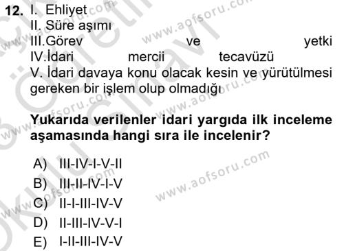 Temel Kalem Mevzuatı Bilgisi Dersi 2022 - 2023 Yılı Yaz Okulu Sınavı 12. Soru