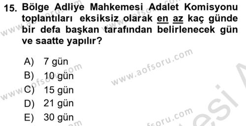 Temel Kalem Mevzuatı Bilgisi Dersi 2022 - 2023 Yılı Yaz Okulu Sınavı 15. Soru