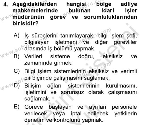 Temel Kalem Mevzuatı Bilgisi Dersi 2022 - 2023 Yılı Yaz Okulu Sınavı 4. Soru