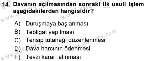 Temel Kalem Mevzuatı Bilgisi Dersi 2023 - 2024 Yılı (Vize) Ara Sınavı 14. Soru