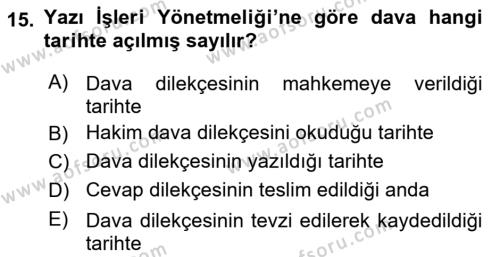 Temel Kalem Mevzuatı Bilgisi Dersi 2023 - 2024 Yılı (Vize) Ara Sınavı 15. Soru