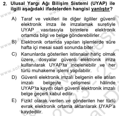 Temel Kalem Mevzuatı Bilgisi Dersi 2023 - 2024 Yılı (Vize) Ara Sınavı 2. Soru