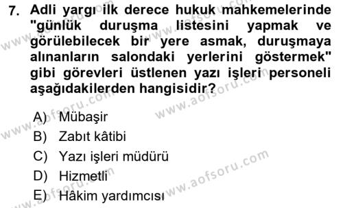 Temel Kalem Mevzuatı Bilgisi Dersi 2023 - 2024 Yılı (Vize) Ara Sınavı 7. Soru