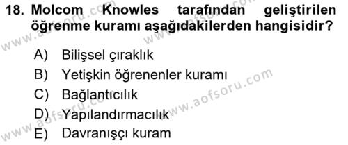 Acil Durum ve Afet Farkındalık Eğitimi Dersi 2021 - 2022 Yılı (Final) Dönem Sonu Sınavı 18. Soru