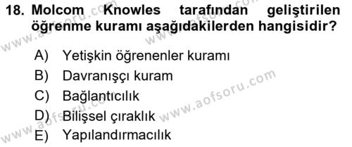 Acil Durum ve Afet Farkındalık Eğitimi Dersi 2022 - 2023 Yılı (Final) Dönem Sonu Sınavı 18. Soru