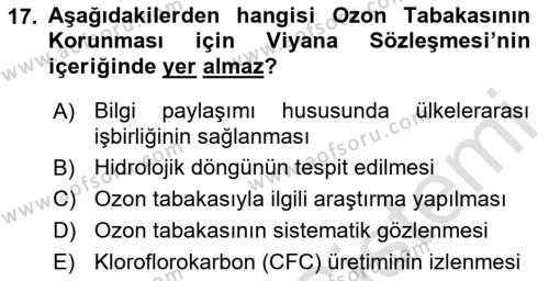 Afet Yönetimi 2 Dersi 2021 - 2022 Yılı Yaz Okulu Sınavı 17. Soru