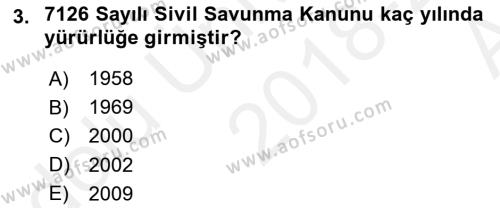 Arama Kurtarma Bilgisi ve Etik Değerler Dersi 2018 - 2019 Yılı (Vize) Ara Sınavı 3. Soru