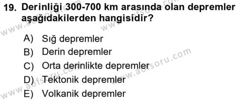 Arama Kurtarma Bilgisi ve Etik Değerler Dersi 2019 - 2020 Yılı (Vize) Ara Sınavı 19. Soru