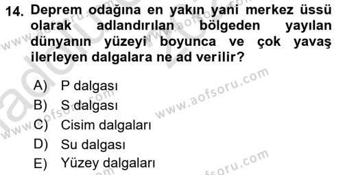 Arama Kurtarma Bilgisi ve Etik Değerler Dersi 2022 - 2023 Yılı (Vize) Ara Sınavı 14. Soru