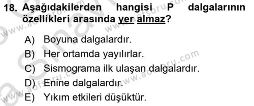 Arama Kurtarma Bilgisi ve Etik Değerler Dersi 2022 - 2023 Yılı (Vize) Ara Sınavı 18. Soru