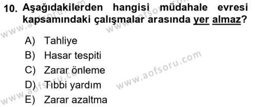 Arama Kurtarma Bilgisi ve Etik Değerler Dersi 2022 - 2023 Yılı (Final) Dönem Sonu Sınavı 10. Soru